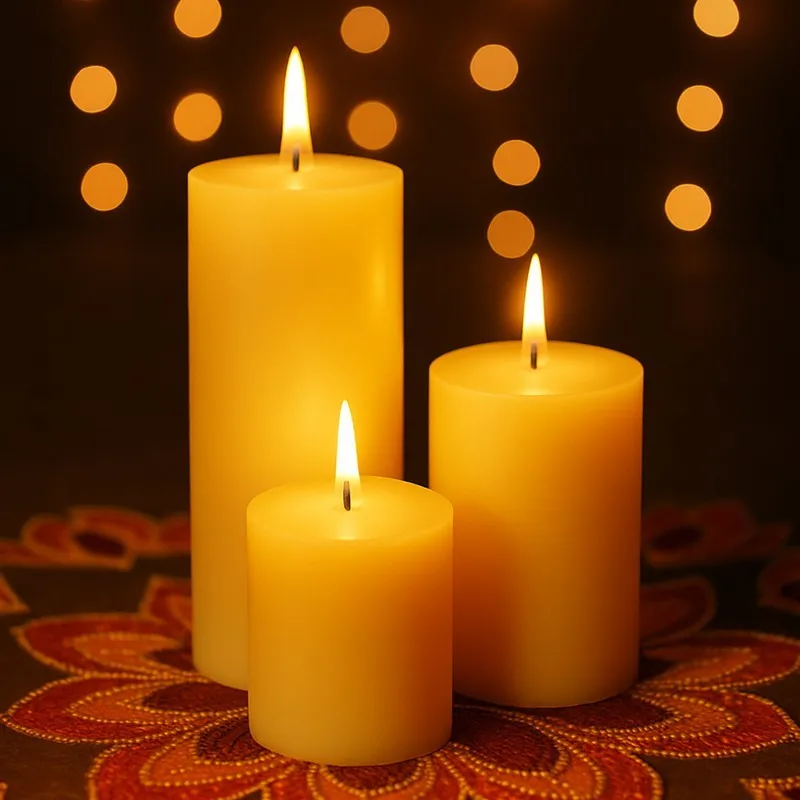 AuraFlame Designer Wax Candle (Yellow) - Set Of Three media 5
