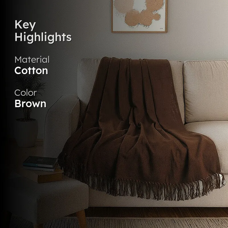 Lightweight Decorative Throw Brown media 2