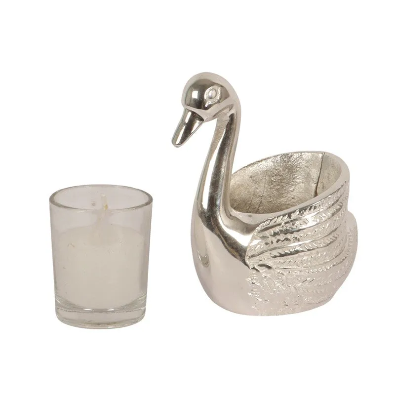Royal Swan Tealight Candle Holder (Silver) - Set Of Two media 6