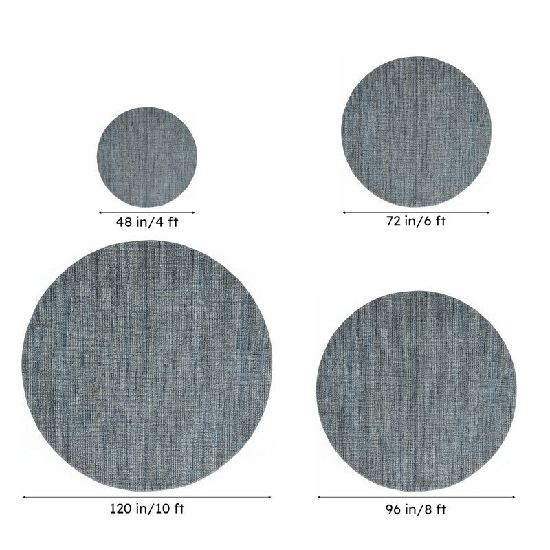 Thread Tale Hand Woven Round Wool Rug - Blue media 13