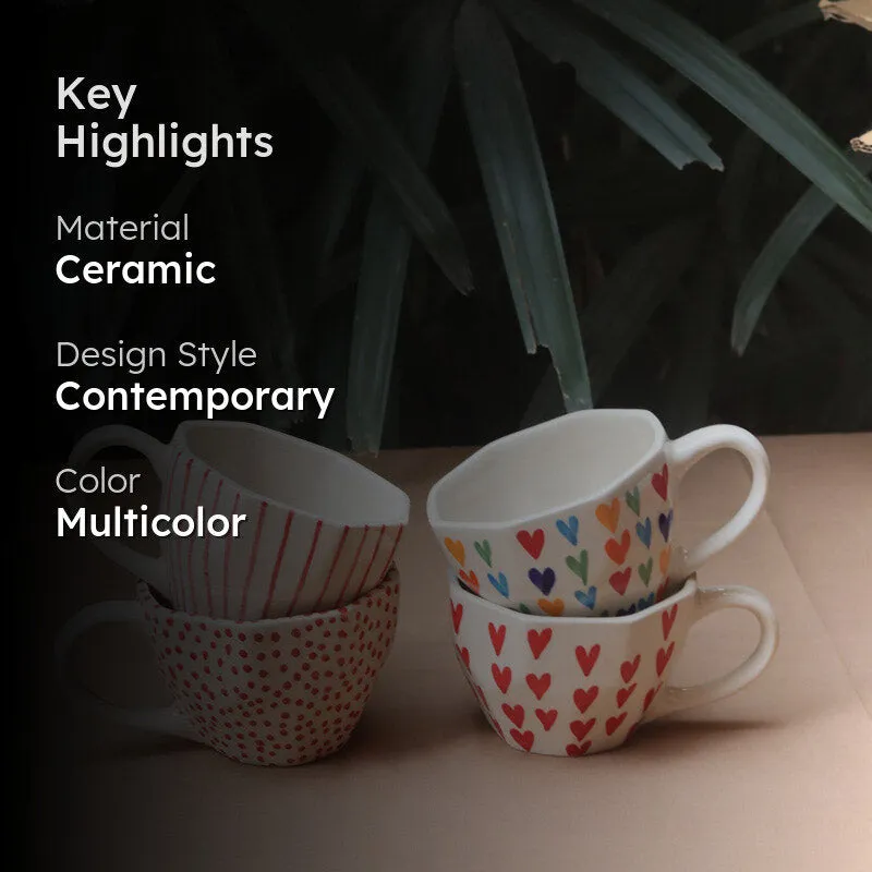 Clira Ceramic Tea Cup (200 mL Each) - Set of Four media 2