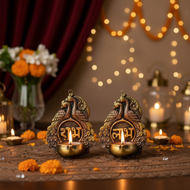 Jade Mirage Diya - Set Of Two