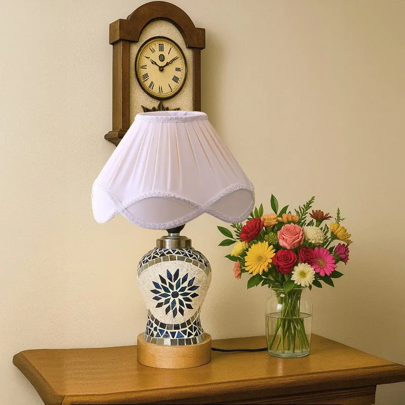 Floranira Arc Pleated Wooden Table Lamp media 4