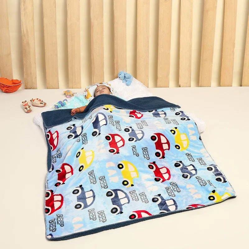 Monte Carlo Car Cuddle Kids Blanket (Blue)- 300 GSM media 1