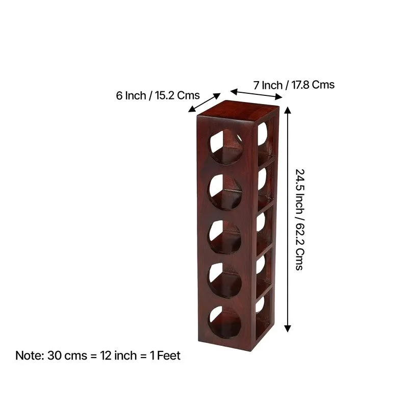 Zverox Sheesham Wooden Wine Rack - Deep Brown media 9
