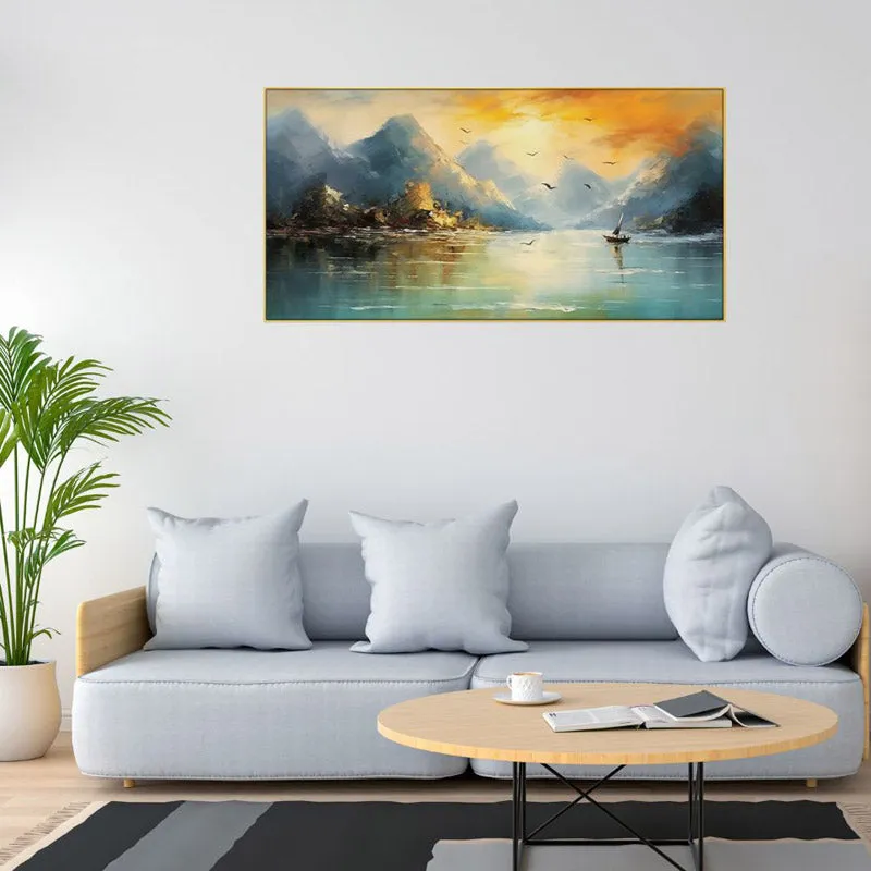 Golden Hue Sunshine Wall Painting media 3