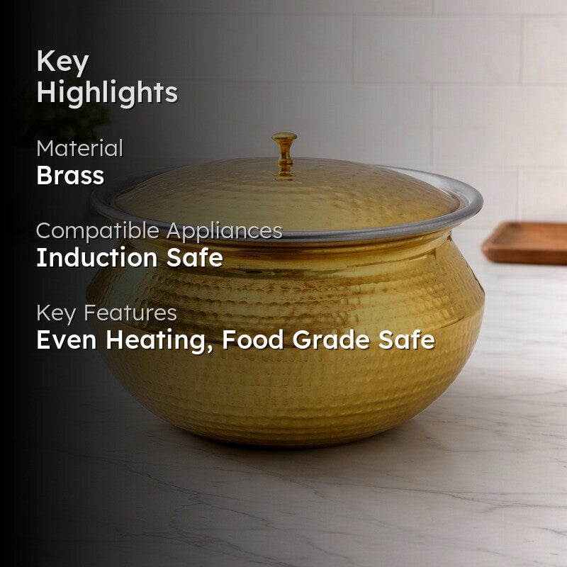 Cookelle Durable Brass Handi - 8000 mL media 2