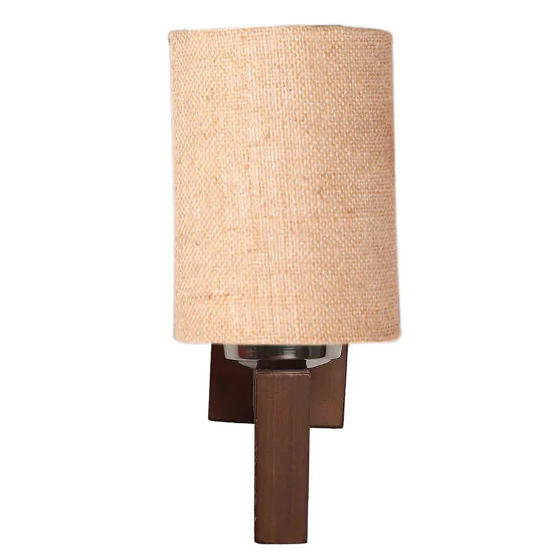 Pastel Cylindrical Wooden Wall Lamp media 6