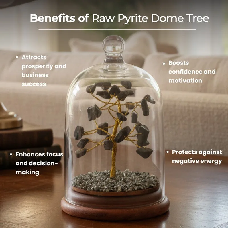 Feng Shui Pyrite Crystal Dome Tree Showpiece media 7