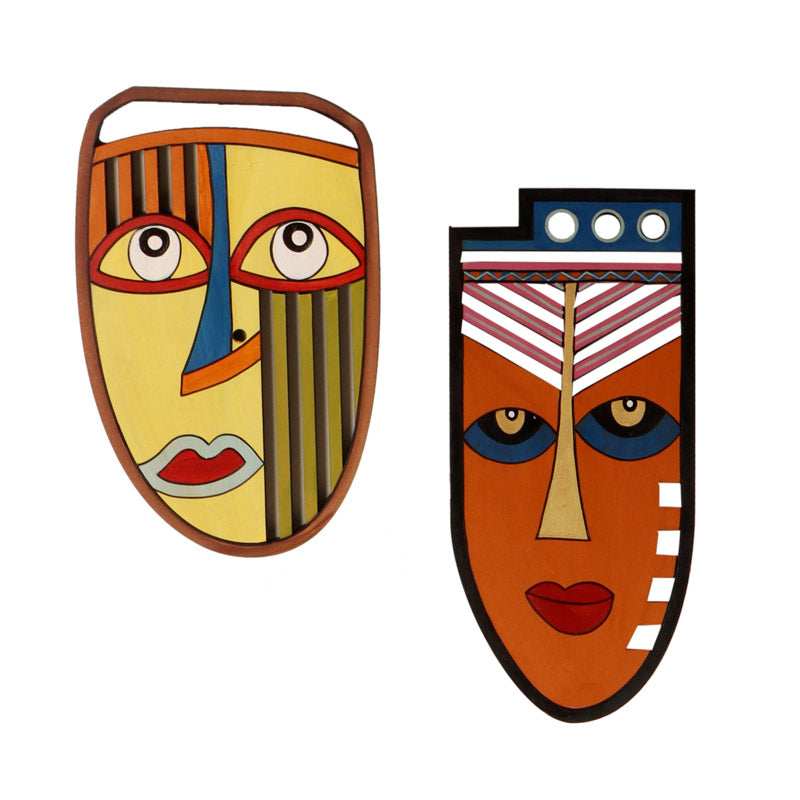 Bhusa Mask Wooden Wall Accent - Set of Two media 3