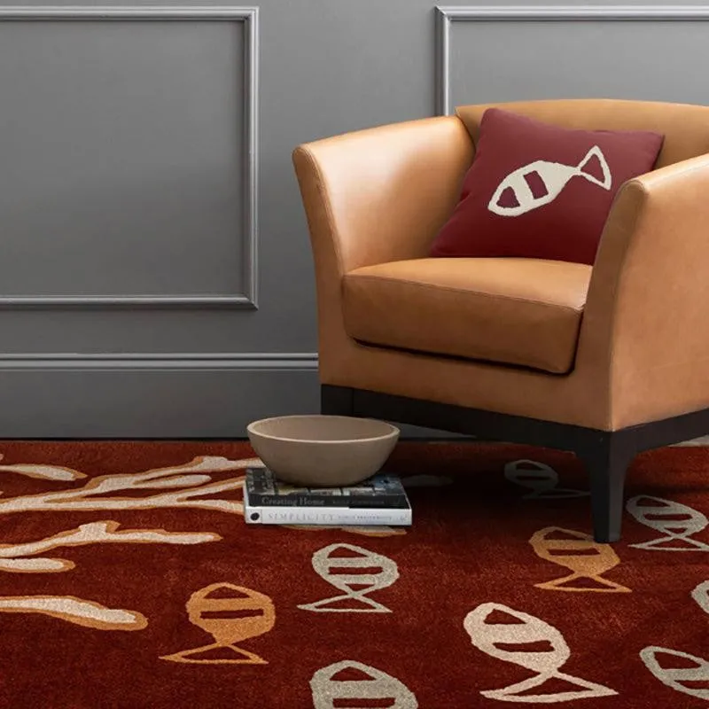 Coral Hand Tufted Cove Kids Wool & Nylon Carpet - Maroon media 8