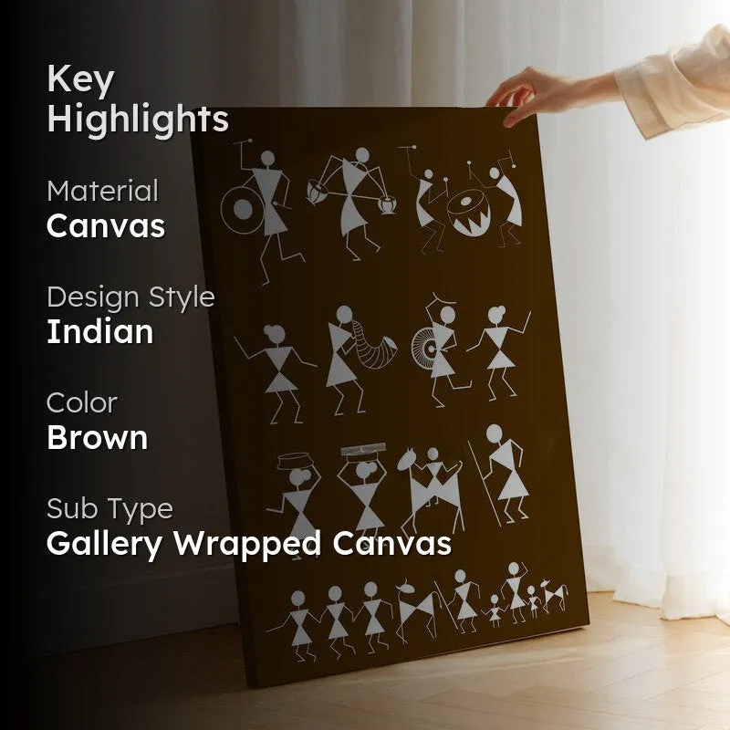 Moonlight Warli Canvas Wall Art & Paintings media 2