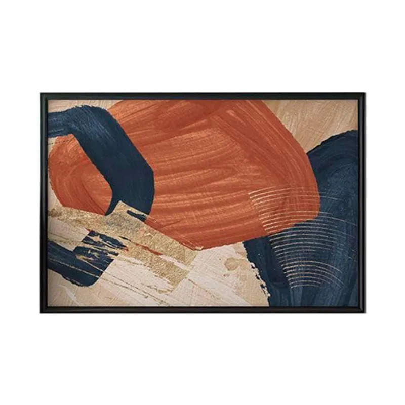 Clay Navy Canvas Wall Painting - Black Frame media 6