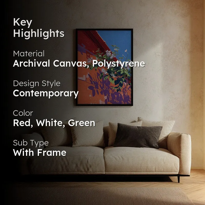 Azure Blush Canvas Wall Painting - Black Frame media 2