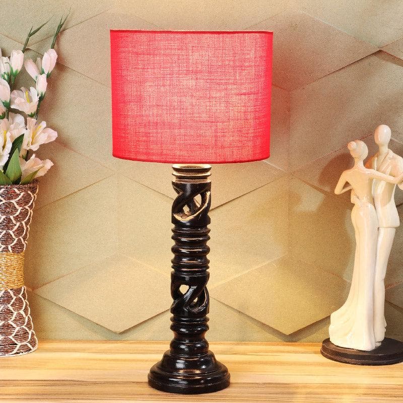 Bloss Wynn Fabric Table Lamp - Red,Brown