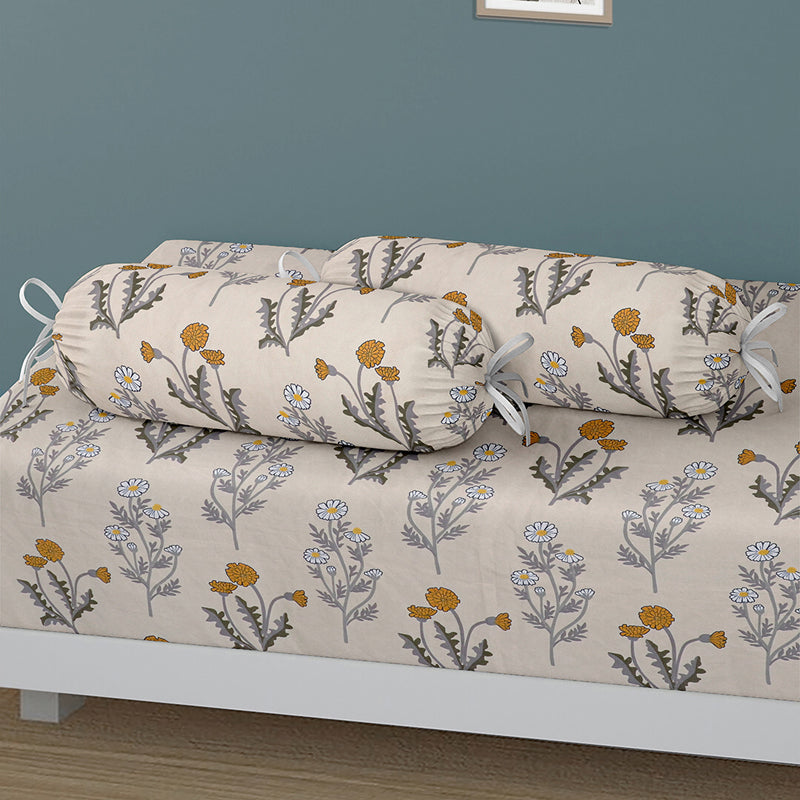 Marigold Motif Diwan Set - Six Piece Set media 3