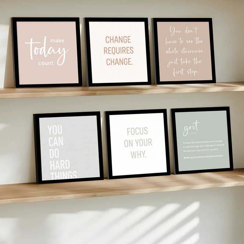 Evolve Daily Paper Wall Painting With Frame - Set Of Six media 3
