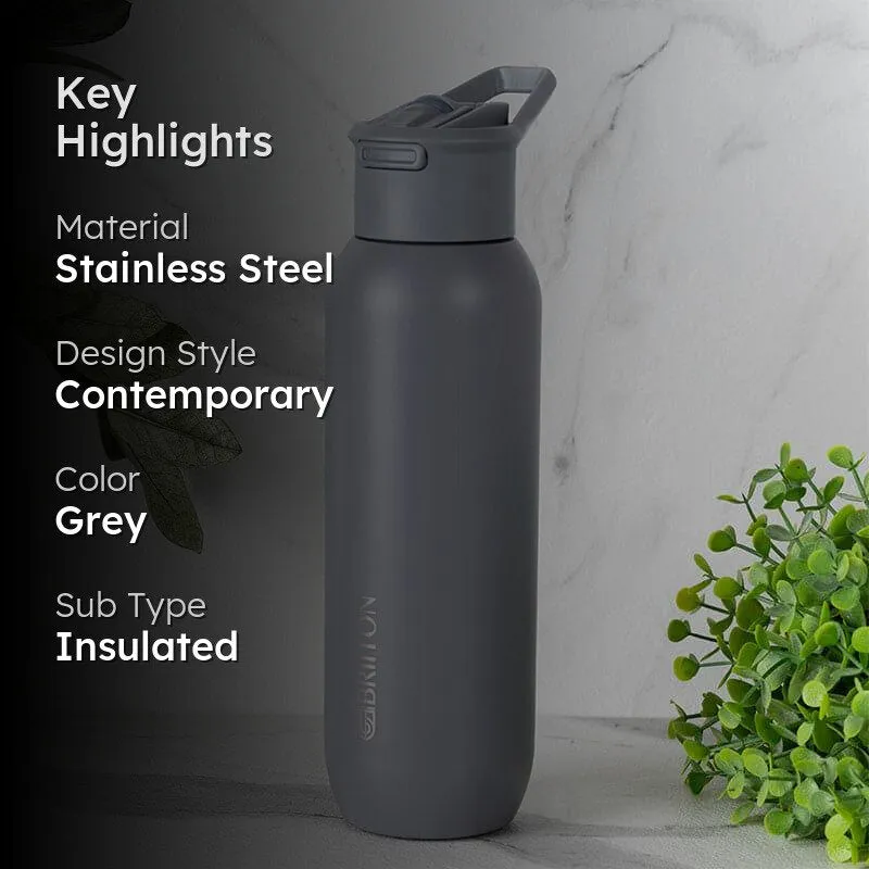 Drinko Fantasia Hot & Cold Thermos Water Bottle (Grey) - 630 mL media 2