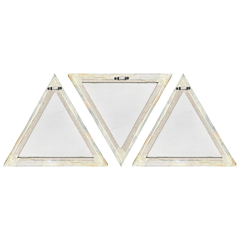 Fleur De Triangles Floral Canvas Wall Art - Set Of Three media 4