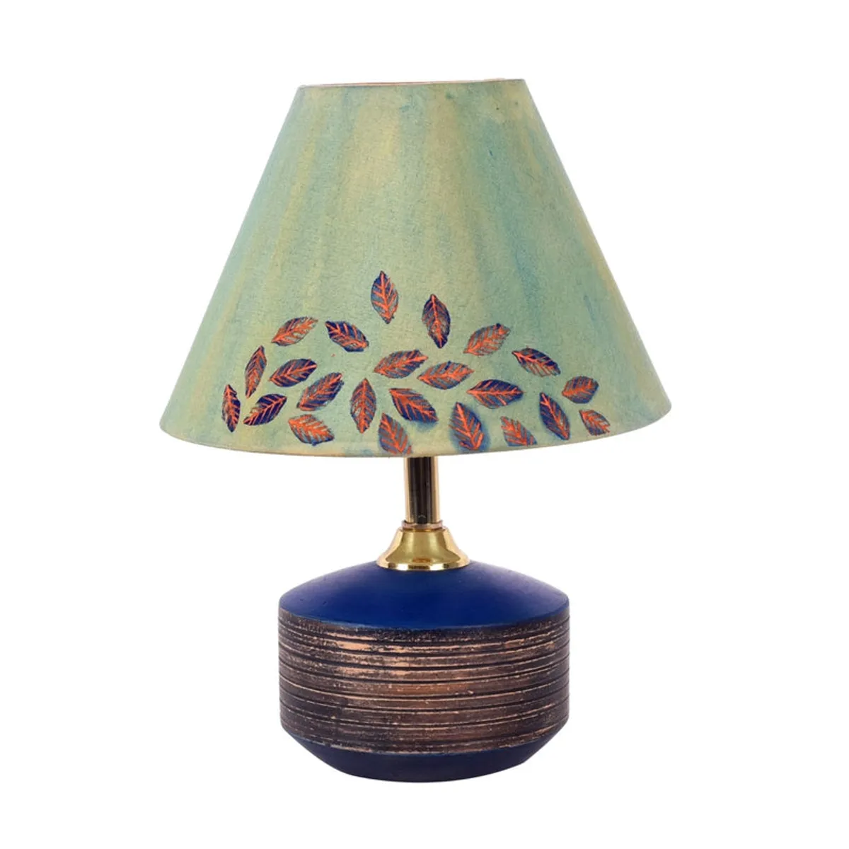 Leaves In Wind Wooden & Terracotta Table Lamp - Multicolor - 9