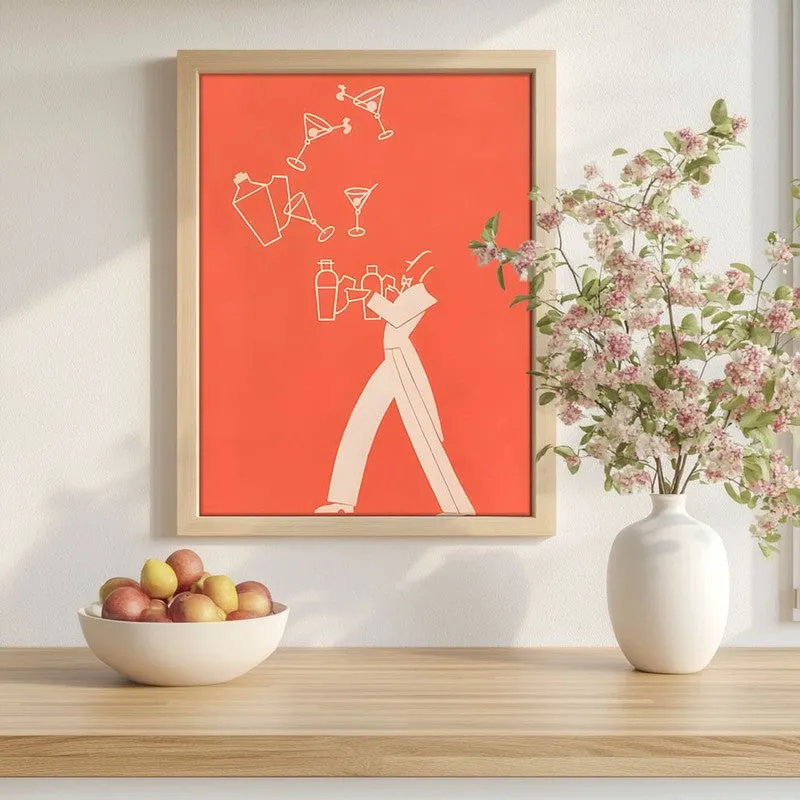 Tonic Juggler Archival Canvas Wall Art - Brown media 1