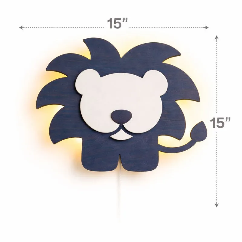 Pureva Lion Battery Operated MDF Wall Lamp - Blue media 13