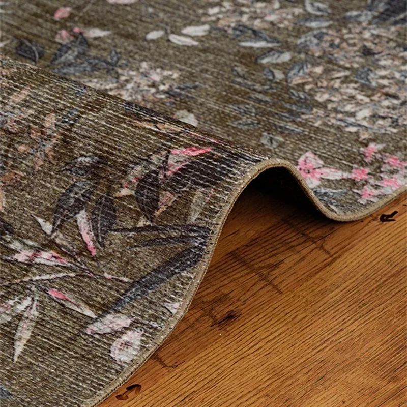 Lily Floral Carpet - Olive media 6