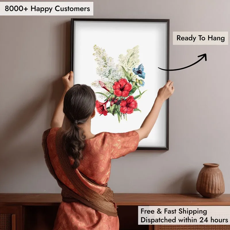 Blushing Blooms Archival Paper Wall Art With Frame media 6