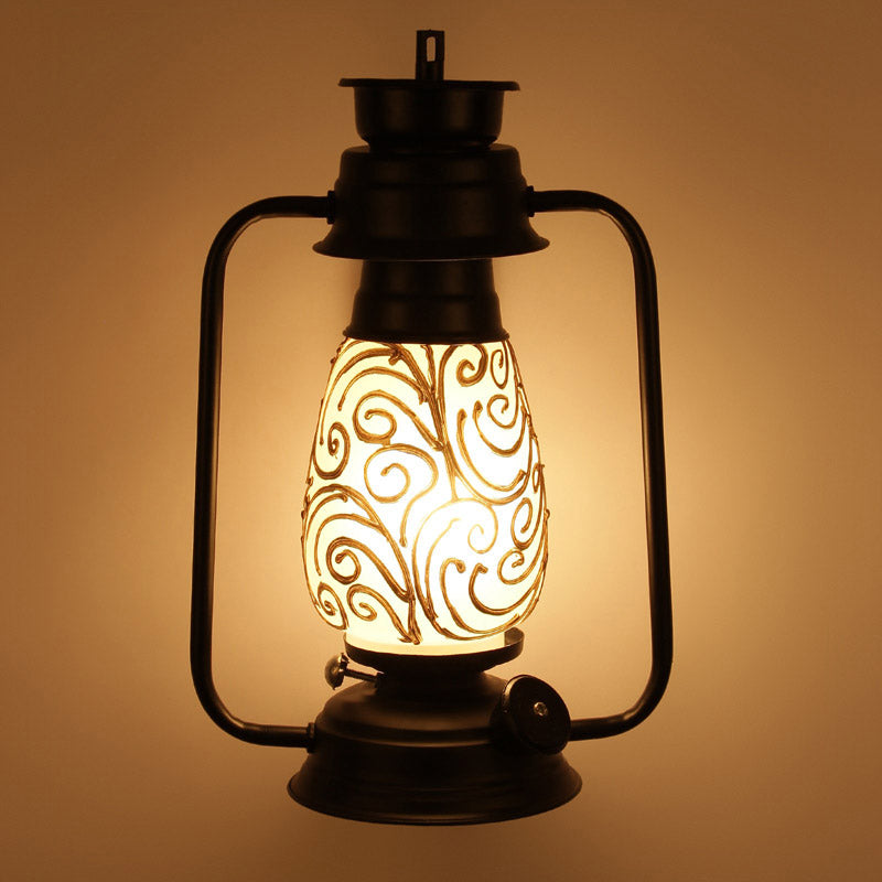 Saagar Mosaic Lantern Iron Wall Lamp - Black media 4