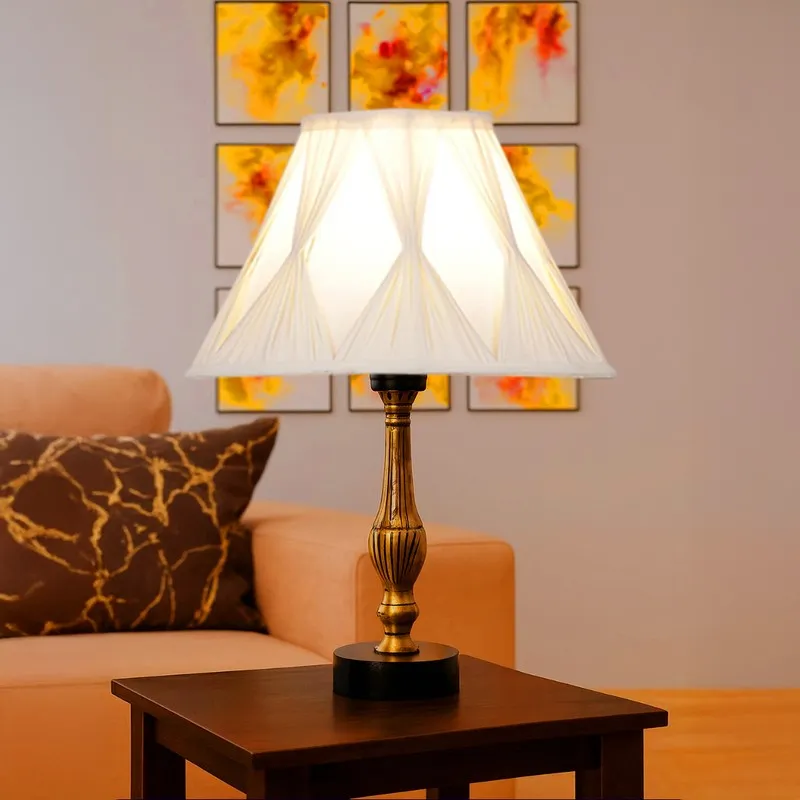 Aurelo Orel Wooden Table Lamp - OffWhite media 3