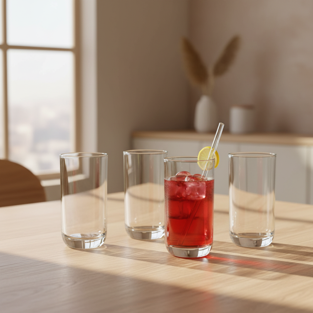 Liam Glass Tumbler (290 mL Each) - Set of Four - 290 ML Each