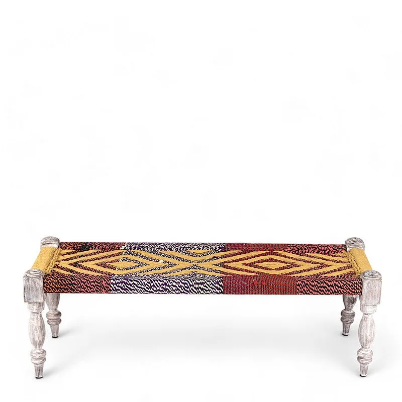 Cavon Sheesham Wooden Bench - Multicolor media 3