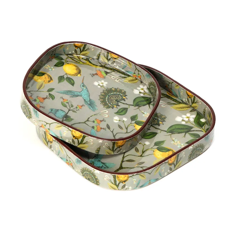 Fruit n Birds Square Serving Tray - Set Of Two media 5