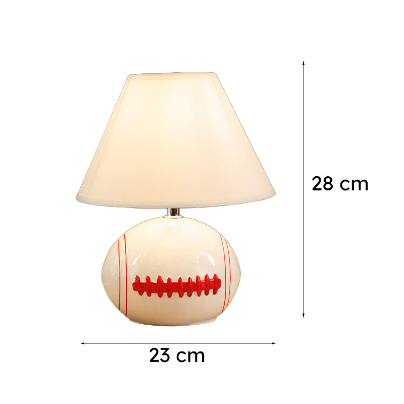 Rugby Craze Ceramic Table Lamp - White,Red media 5