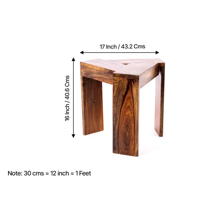 Jverox Sheesham Wooden Side & Bedside Table - Brown media 10