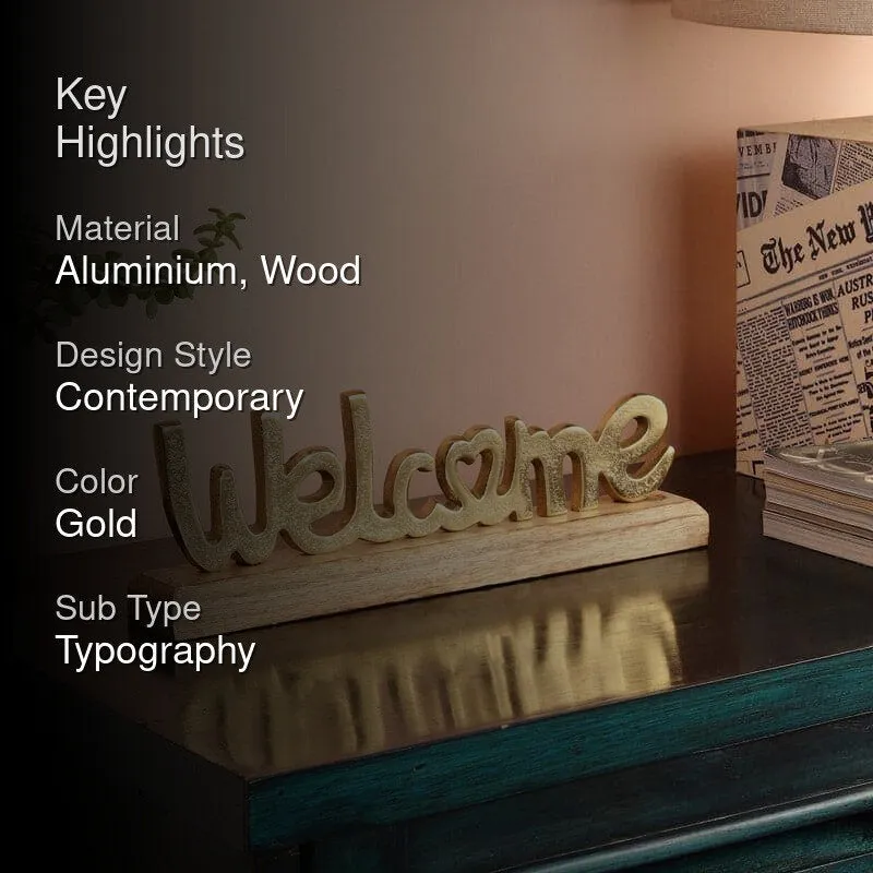 Warm Welcome Typography Showpiece - Gold media 2
