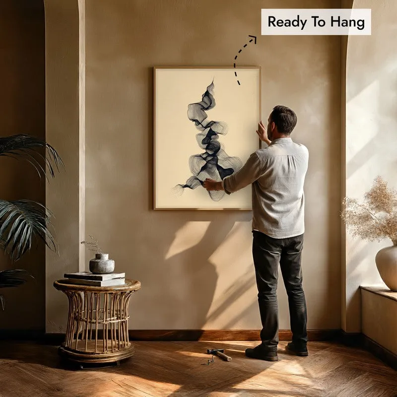 Soft Ascension Archival Paper Wall Painting With Brown Frame media 5