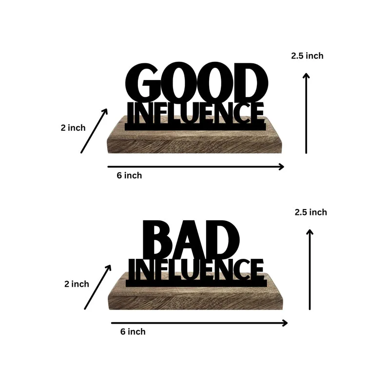 Bad Influence Typography Showpiece - Set Of Two media 5