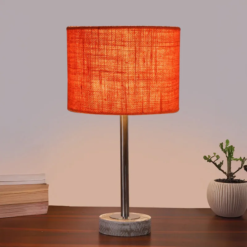 Sienna I Rodin Wooden Table Lamp - Orange,Silver,White media 2