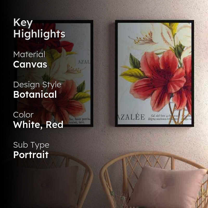 China Rose Canvas Wall Art - Set Of Two media 2