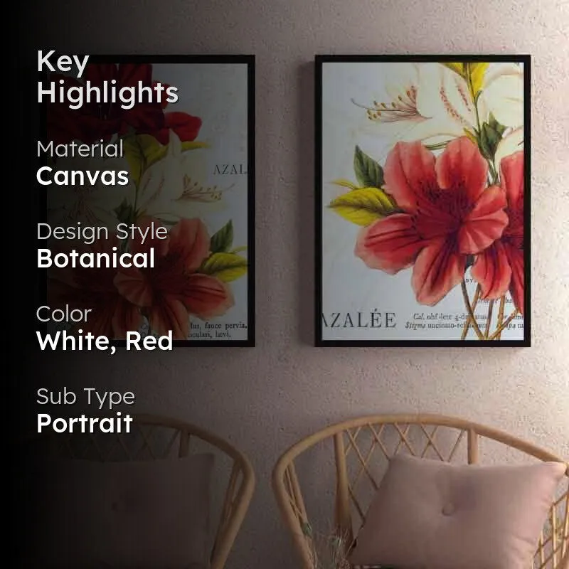 China Rose Canvas Wall Art - Set Of Two media 2