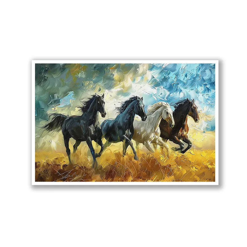 Equine Gallop Wall Art with White Frame media 3