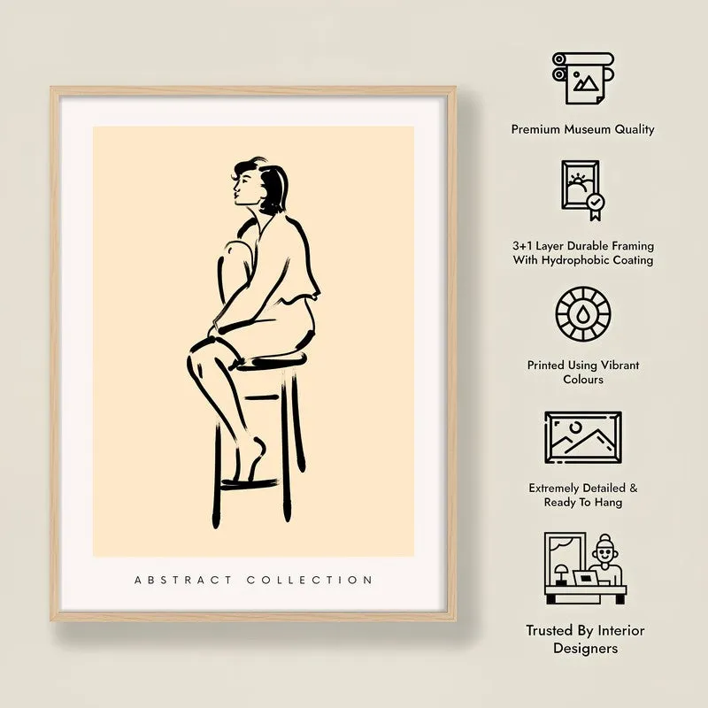 Pensive Moment Archival Canvas Wall Art - Natural Brown Frame media 8