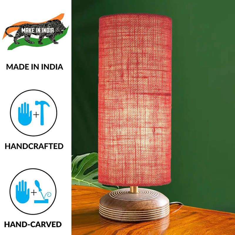 Savera Siera Fabric Table Lamp - Pink,Brown media 4