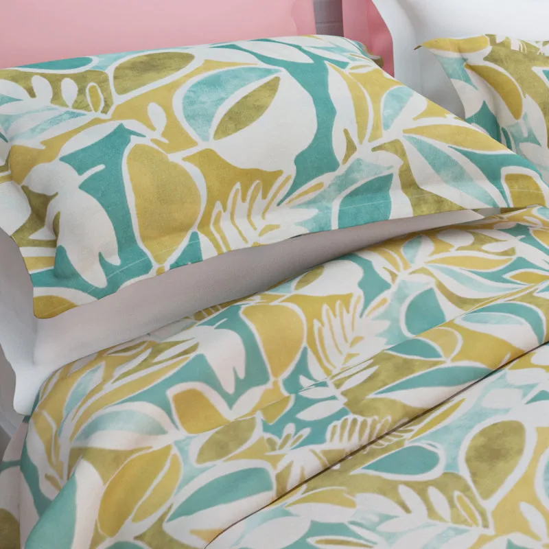 Spa Florals Cotton Bedsheet (Green) - 144 TC media 6