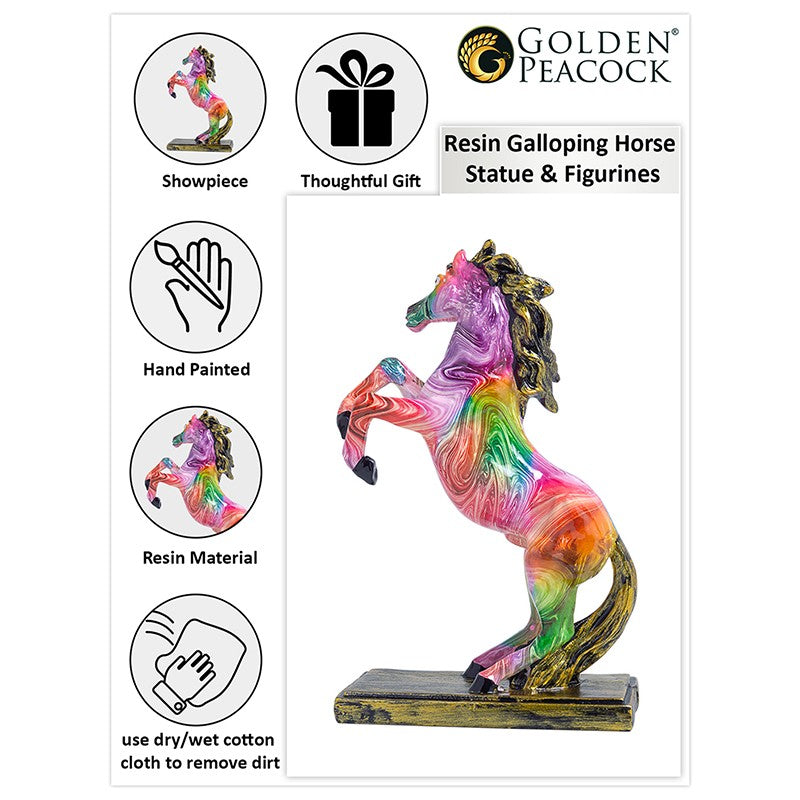 Colorful Rearing Horse Showpiece - Pink media 5