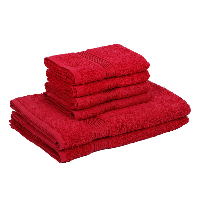 Eva Quick Dry Towel Combo (Red) - Six Piece Set media 4