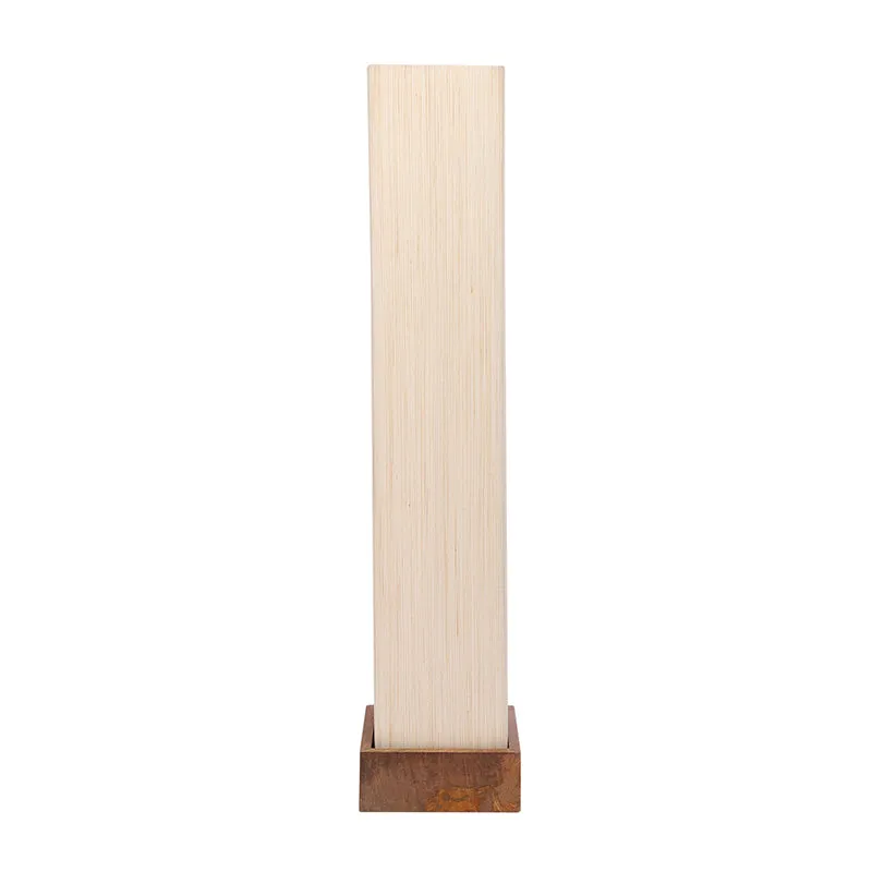 Aamiya Wooden Tower Floor Lamp With Khadi Shade- Off-White media 4
