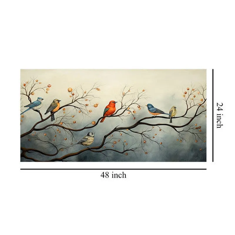 Perching Birds On Branch Poly Canvas Wall Painting media 8