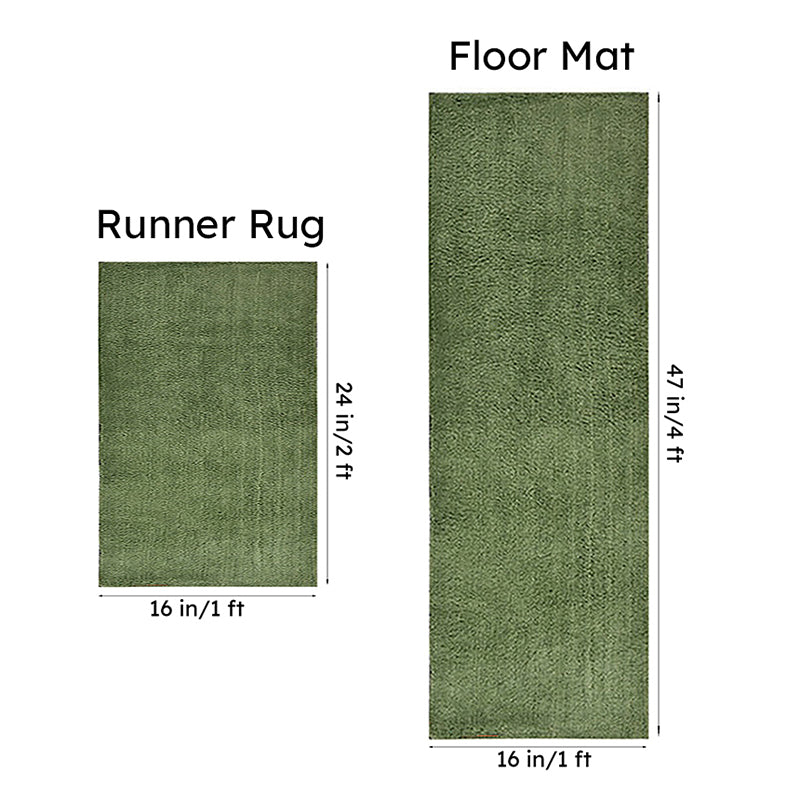 Relma Anti Skid Cotton Runner Rug (Green) - Set Of Two media 9